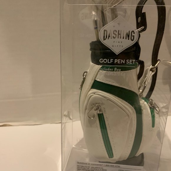 New Golf Bag with 3 Clubs Pen Set by Dashing Fine Gifts - Picture 5 of 5